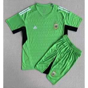 Argentina Goalkeeper Replica Home Stadium Kit for Kids World Cup 2022 Short Sleeve (+ pants)